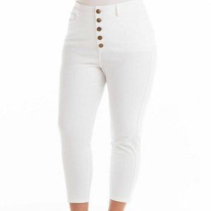 FRESH PRODUCE White 3X Freshfit Hi-Rise Crop Skinny Pants Spandex stretchy